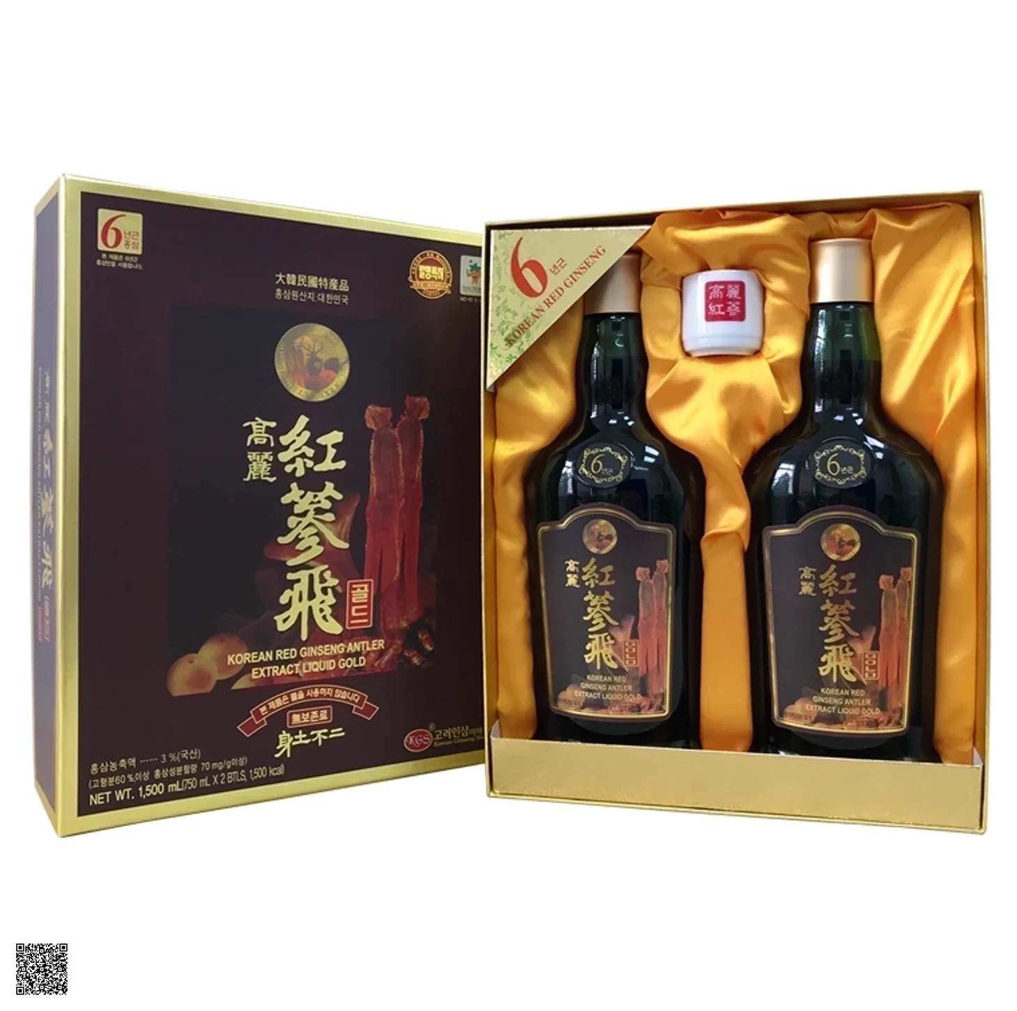 Nước Hồng Sâm Nhung Hươu KGS Korean Red Ginseng Antler Extract Liquid Gold (2 chai x 750ml)