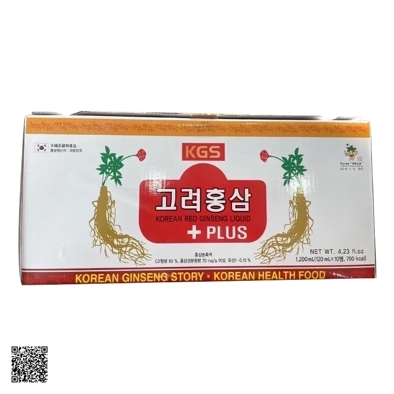 Nước Hồng Sâm Có Củ KGS Korean Red Ginseng Story Plus (10 chai x 120ml)