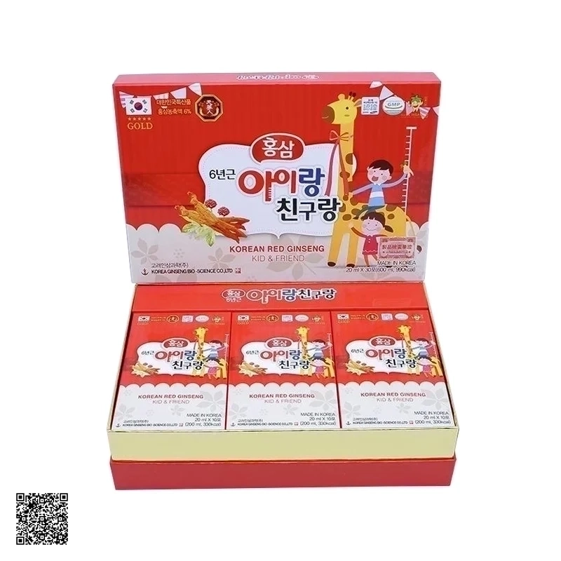 Nước Hồng Sâm Baby Bio Apgold Gold Korean Red Ginseng Kid-Friend (20ml x 30 gói)