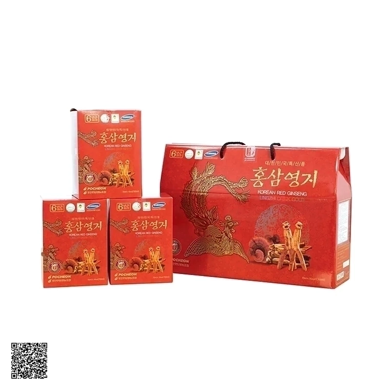Nước Hồng Sâm Linh Chi Pocheon Korean Red Ginseng Lingzhi Drink Gold (30 gói x 70ml)
