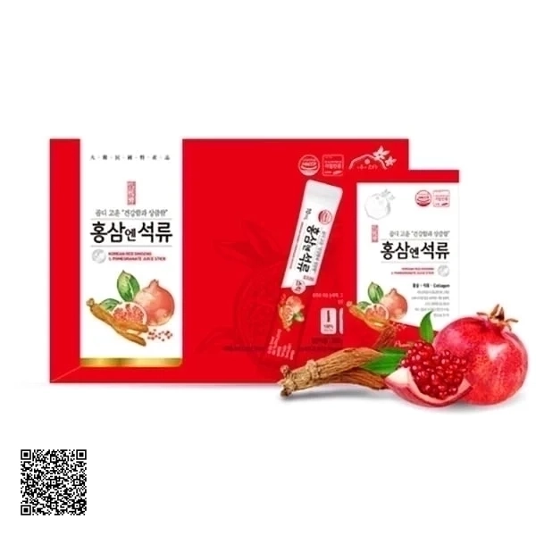 Nước Lựu Hồng Sâm Collagen Daedong Korean Red Ginseng Pomegranate Juice Stick