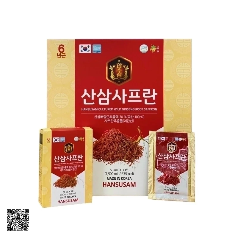 Nước Hồng Sâm Nhụy Hoa Nghệ Tây Hansusam Cultured Wild Ginseng Root Saffron