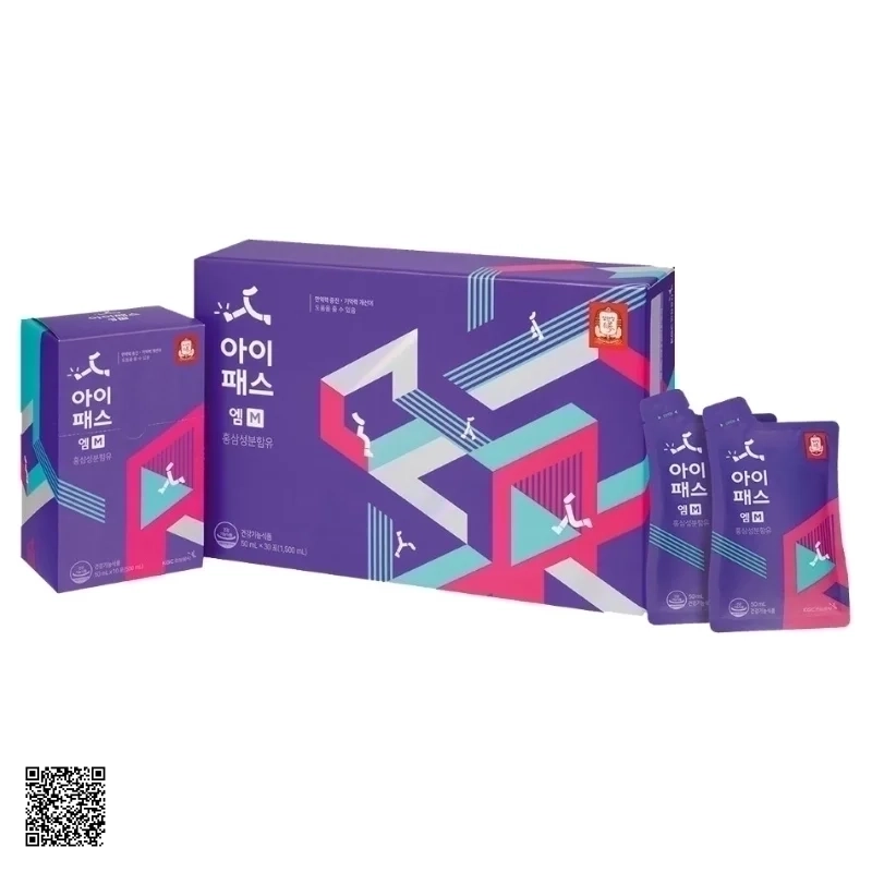 Nước Hồng Sâm KGC IPASS M Cho Trẻ 14 - 16 Tuổi (50ml x 30 gói)