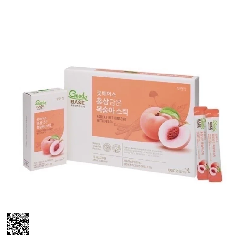 Nước Hồng Sâm Đào KGC Goodbase Hàn Quốc (10ml x 30 gói)