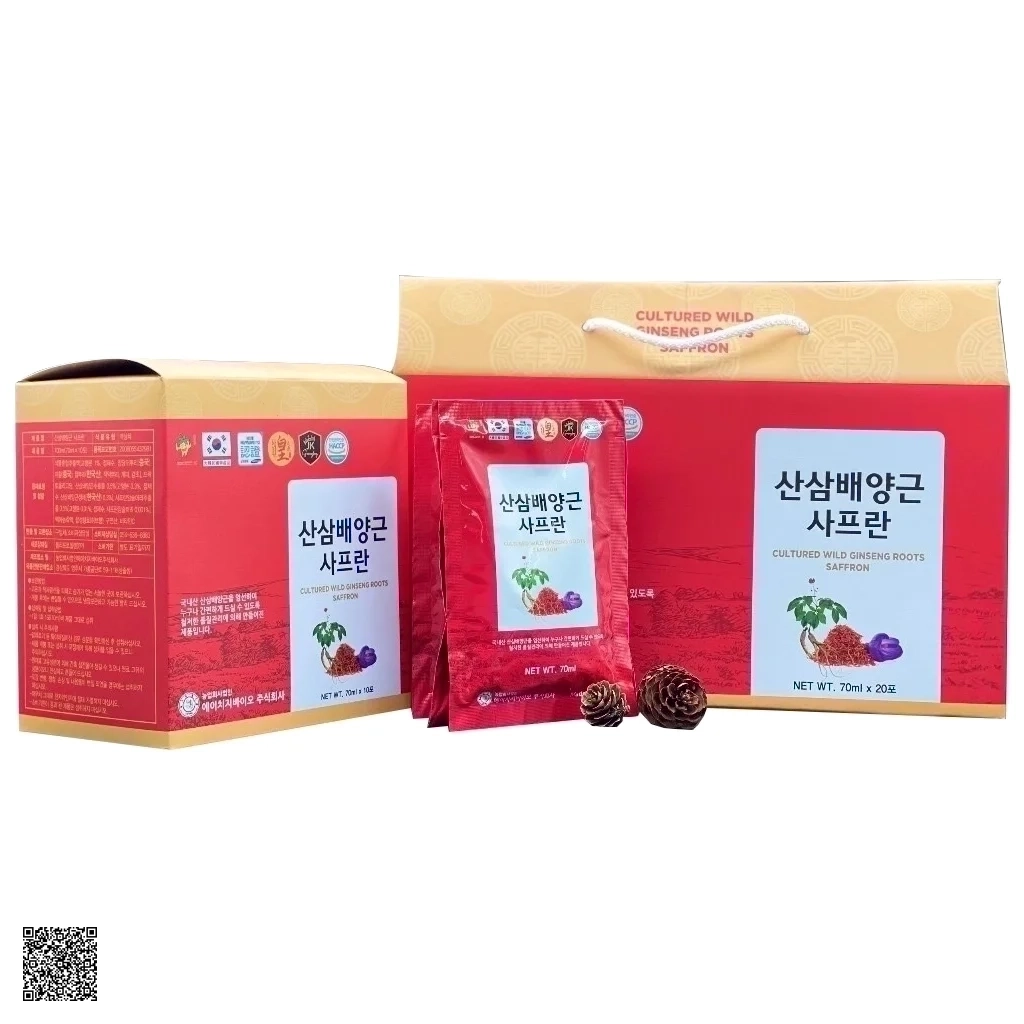 Nước Chiết Xuất Hồng Sâm Núi Nhụy Hoa Nghệ Tây Ginseng King Cultured Wild Ginseng Roots Saffron