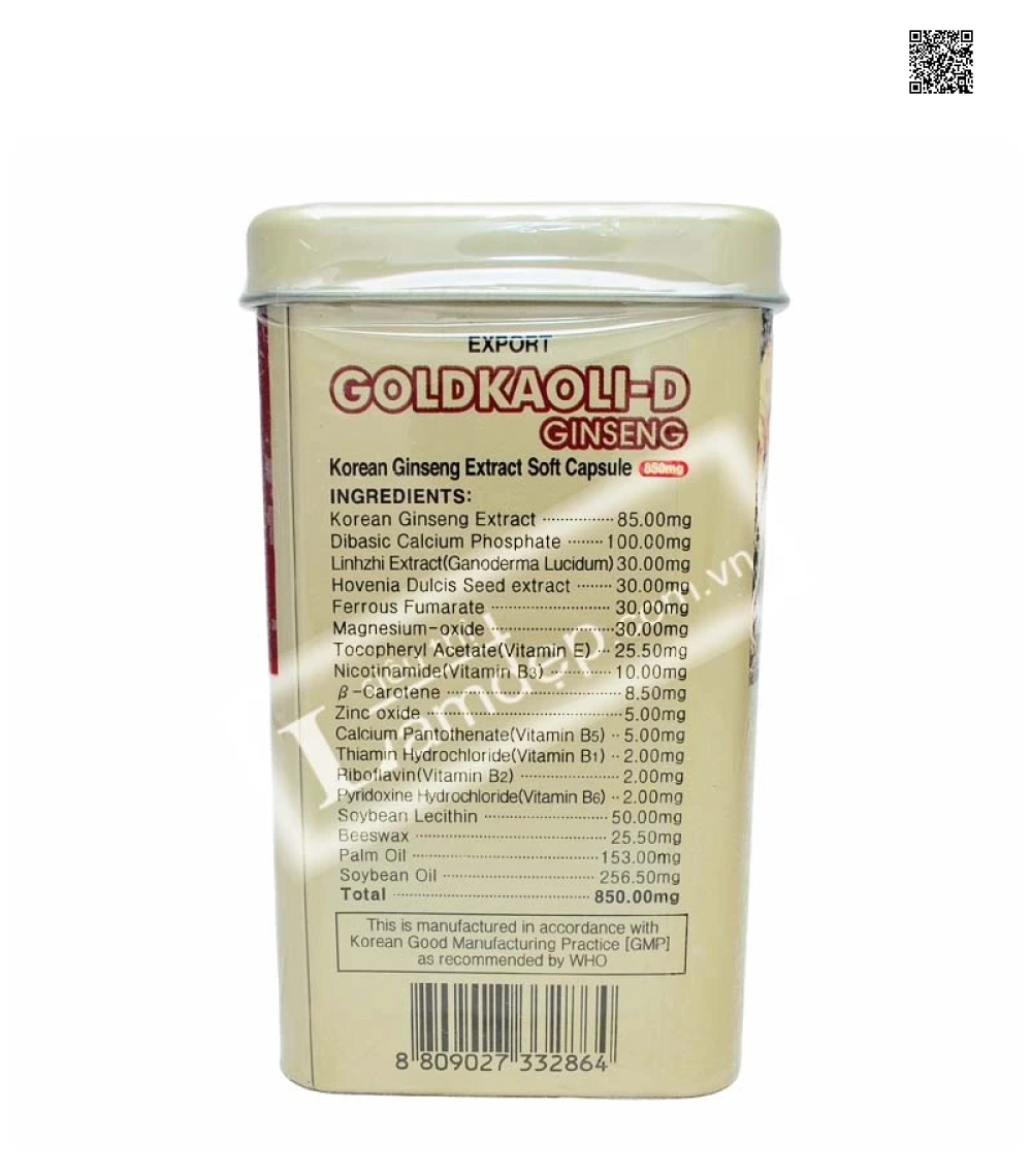 Hình Ảnh Mặt Bên Của Viên Hồng Sâm Goldakaoli Dạng Hộp