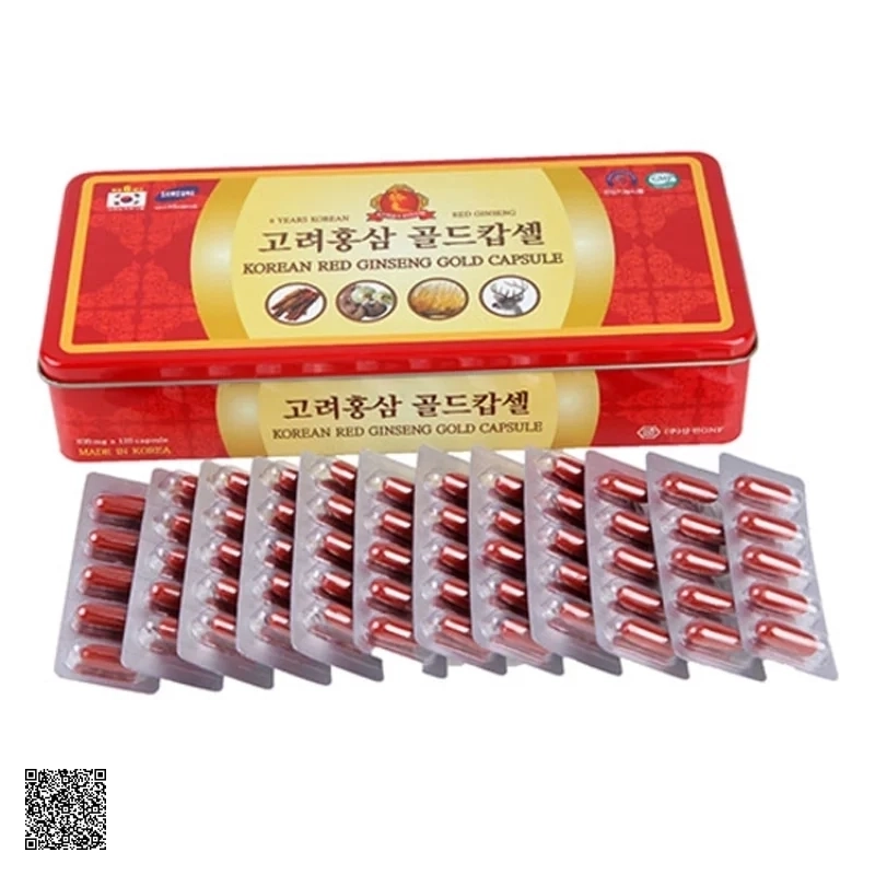 Viên Hồng Sâm Nhung Hươu Linh Chi Đông Trùng Hạ Thảo Insam Korean Red Ginseng Gold Capsule 120 Viên