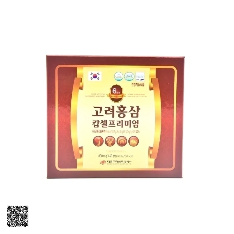 Viên Hồng Sâm Nhung Hươu Linh Chi Đông Trùng Hạ Thảo Daedong Korea Red Ginseng Ganoderma Tsugae 60 Viên