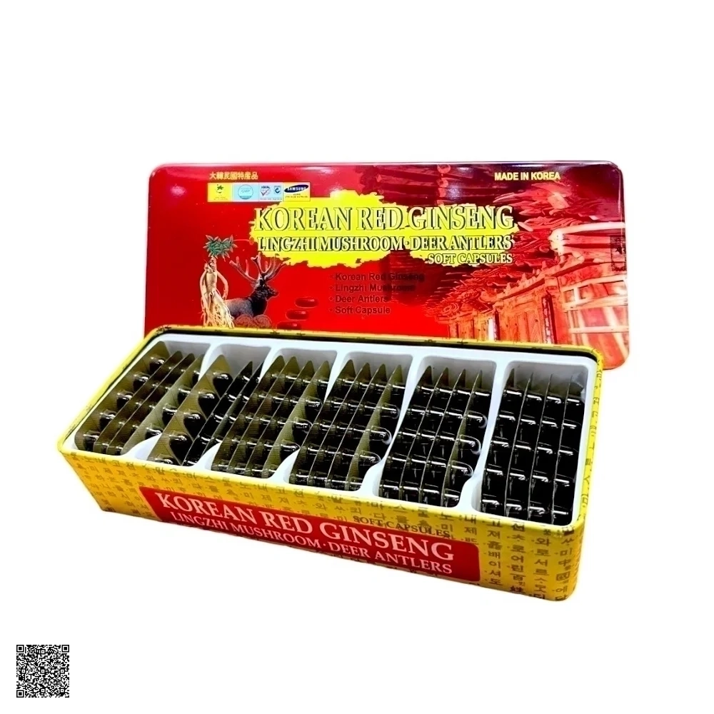 Viên Linh Chi Hồng Sâm Nhung Hươu Bio Apgold Korean Red Ginseng Lingzhi Mushroom Deer Antlers Soft Capsules (120 Viên)