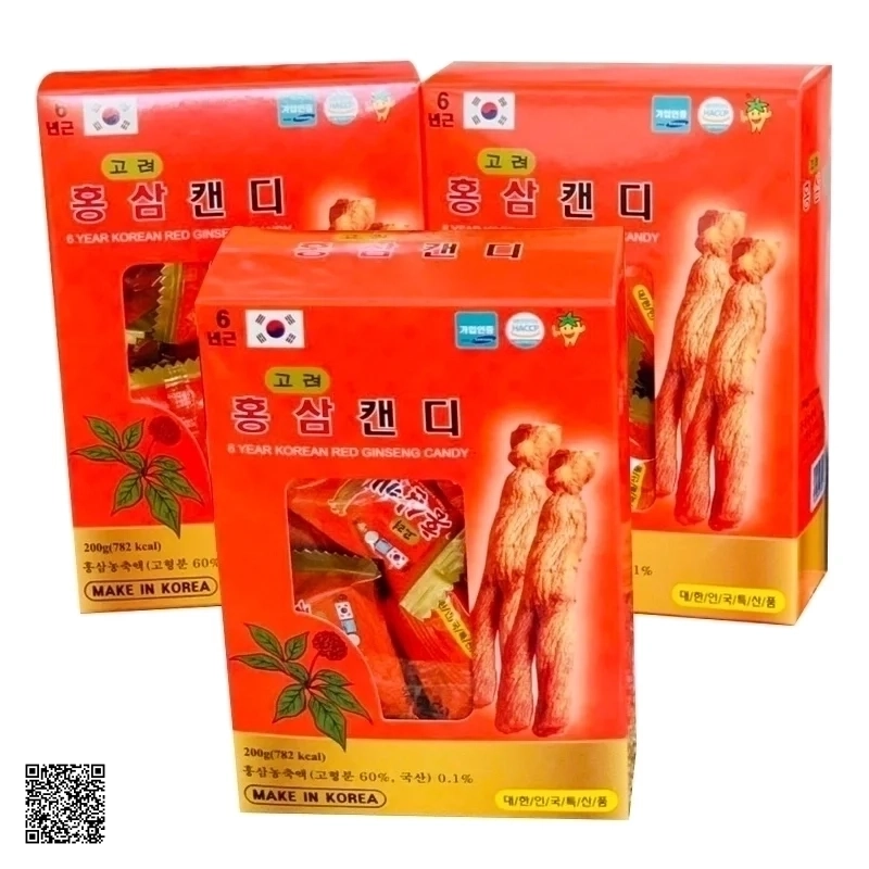 Combo 3 Hộp Kẹo Hồng Sâm Cứng 6 Year Korean Red Ginseng Candy Hàn Quốc