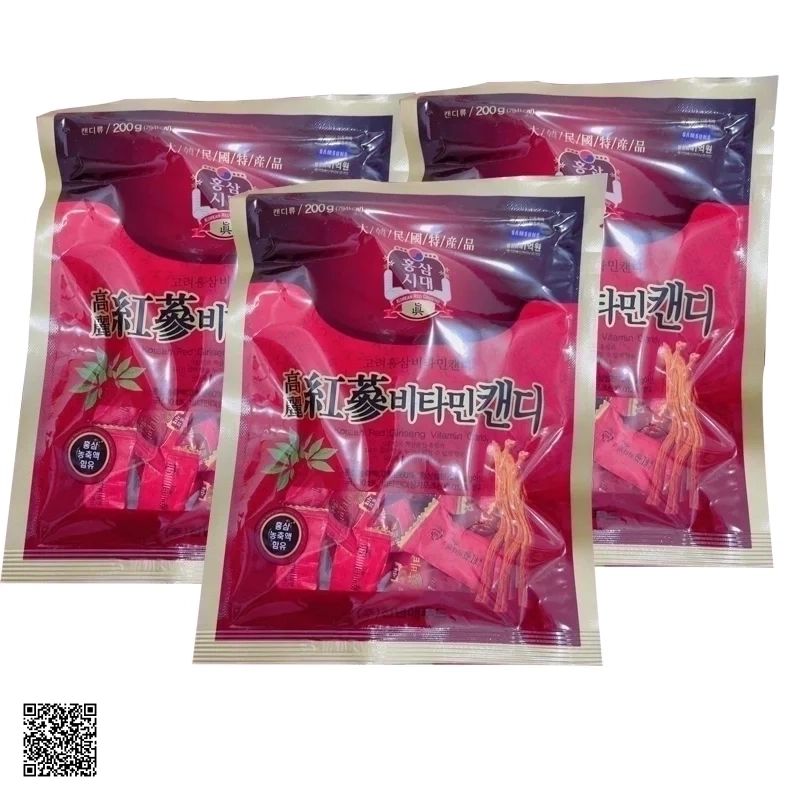 Combo 3 Gói Kẹo Hồng Sâm Cứng Korean Red Ginseng Vitamin Candy