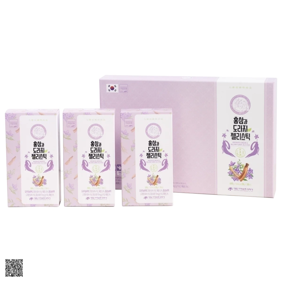 Thạch Hồng Sâm Hoa Chuông Daedong Korean Red Ginseng & Balloon Flower Jelly Stick (30 gói x 20gr)