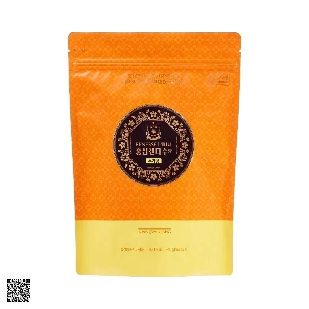 Kẹo Hồng Sâm Không Đường KGC Jung Kwan Jang Renesse 240gr