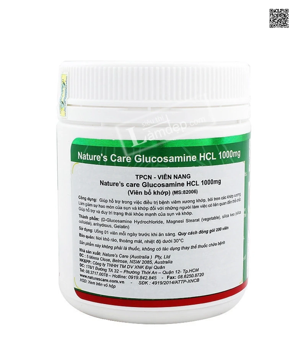 Glucosamine HCL Nature’s Care (1000mg x 200 Viên) Glucosamine HCL Nature’s Care (1000mg x 200 Viên)