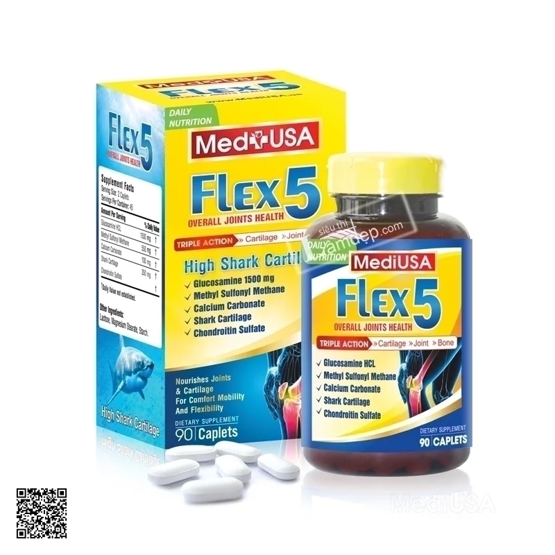 Viên Uống Bảo Vệ Xương Khớp MediUSA Flex-5