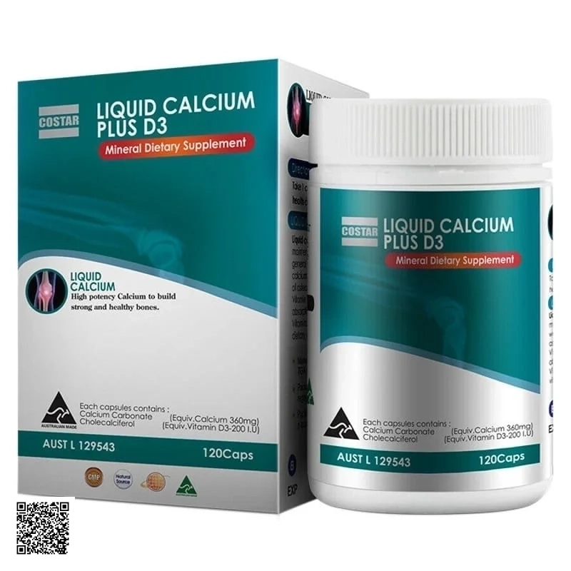 Viên Uống Bổ Sung Canxi Costar Liquid Calcium Plus D3 Từ Úc