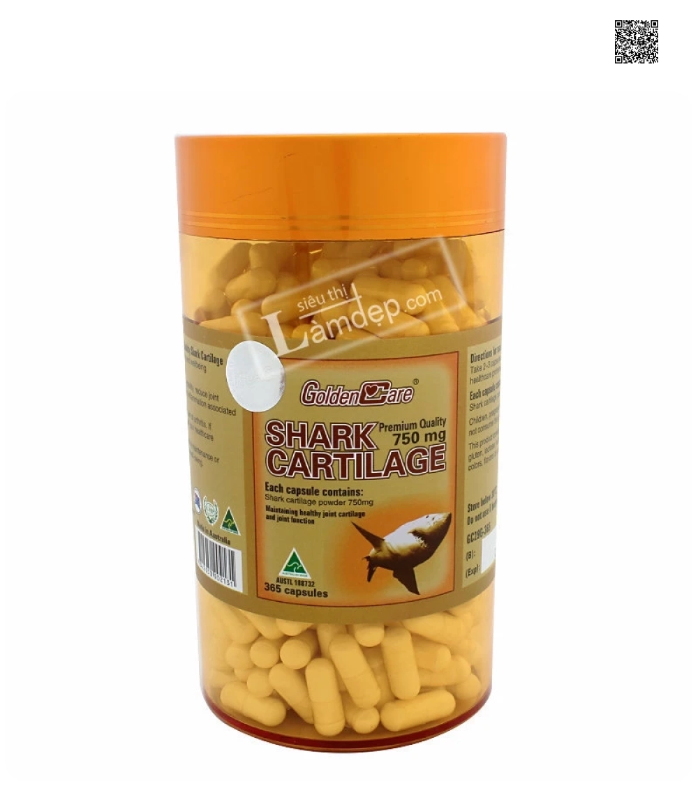 Viên Uống Bổ Khớp Golden Care Shark Cartilage (750 mg x 365 Viên) Viên Uống Bổ Khớp Golden Care Shark Cartilage (750 mg x 365 Viên)