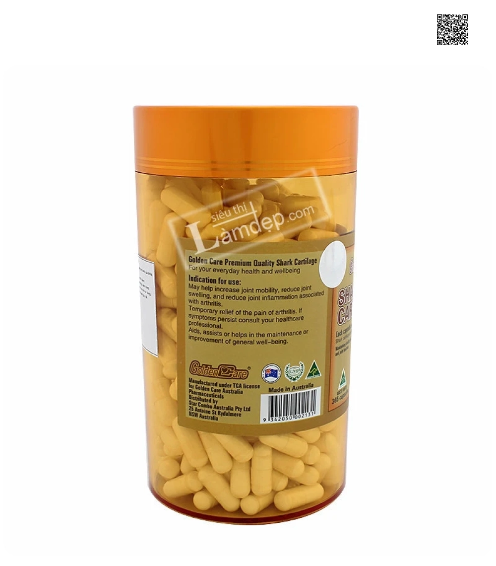 Viên Uống Bổ Khớp Golden Care Shark Cartilage (750 mg x 365 Viên) Viên Uống Bổ Khớp Golden Care Shark Cartilage (750 mg x 365 Viên)