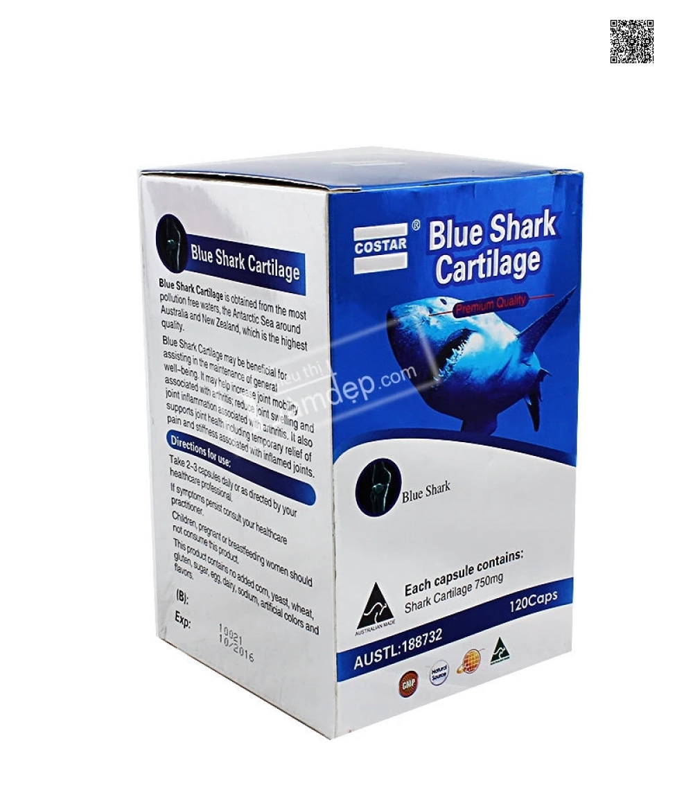 Viên Uống Bổ Khớp Sụn Vi Cá Mập Costar Blue Shark Cartilage Viên Uống Bổ Khớp Sụn Vi Cá Mập Costar Blue Shark Cartilage