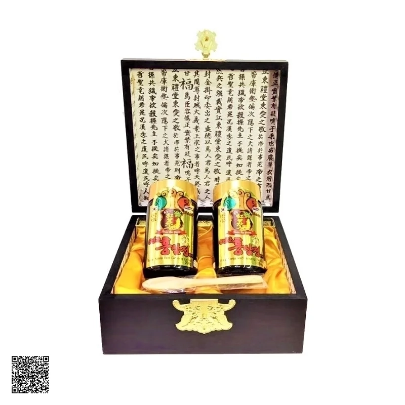 Cao Hồng Sâm Kanghwa 6 Years Korean Red Ginseng Extract Hộp Gỗ Hàn Quốc (250gr x 2 lọ)