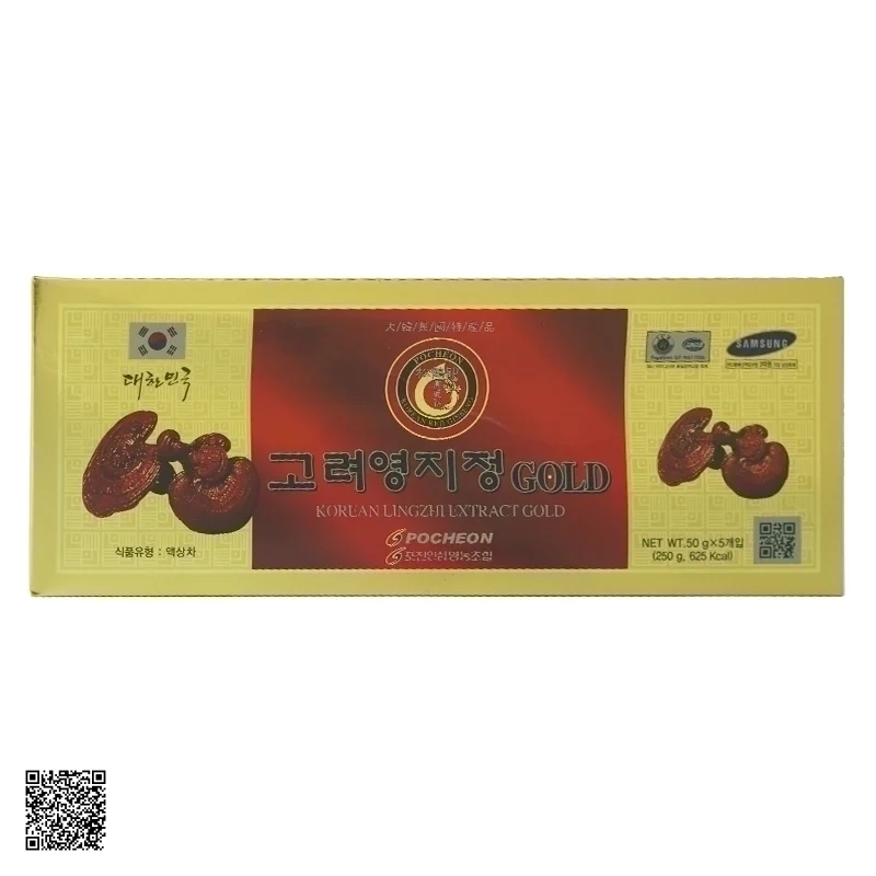 Cao Linh Chi Đỏ Pocheon Korean Lingzhi Extract Gold (50g x 5 lọ)