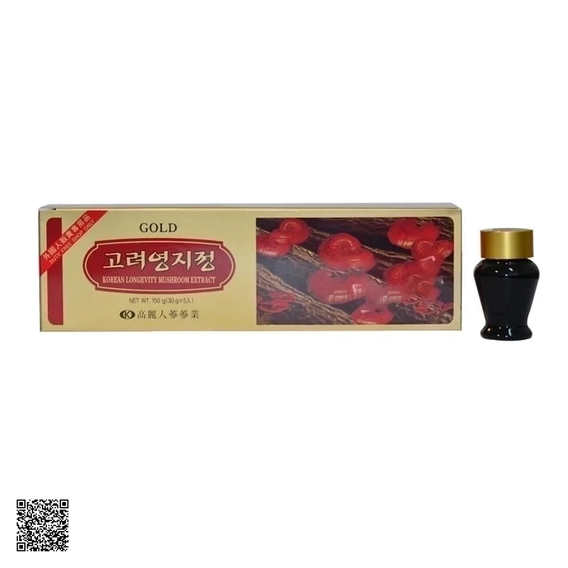 Cao Linh Chi KGS Korean Longevity Mushroom Extract Gold 150g (30g x 5 lọ)