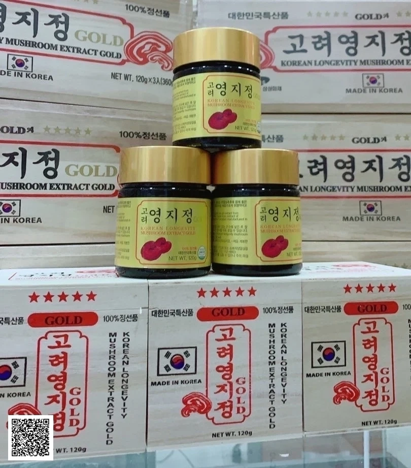 Cao Linh Chi Sao Vàng SamSung Korean Longevity Mushroom Extract Gold (3 Lọ x 120g)