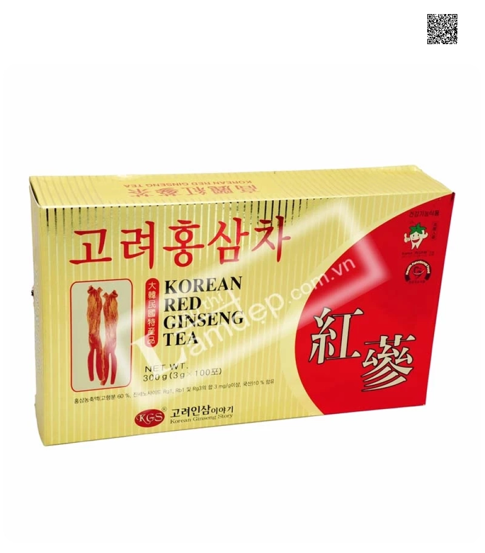 Hình ảnh mặt trước Trà hồng sâm cao cấp dạng gói