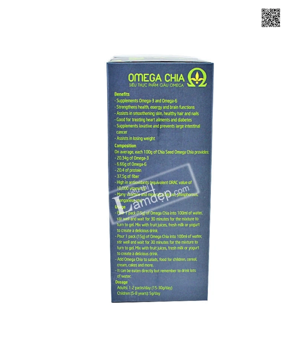 Hạt Chia Mỹ Omega Chia ( 33 gói x 15gr)