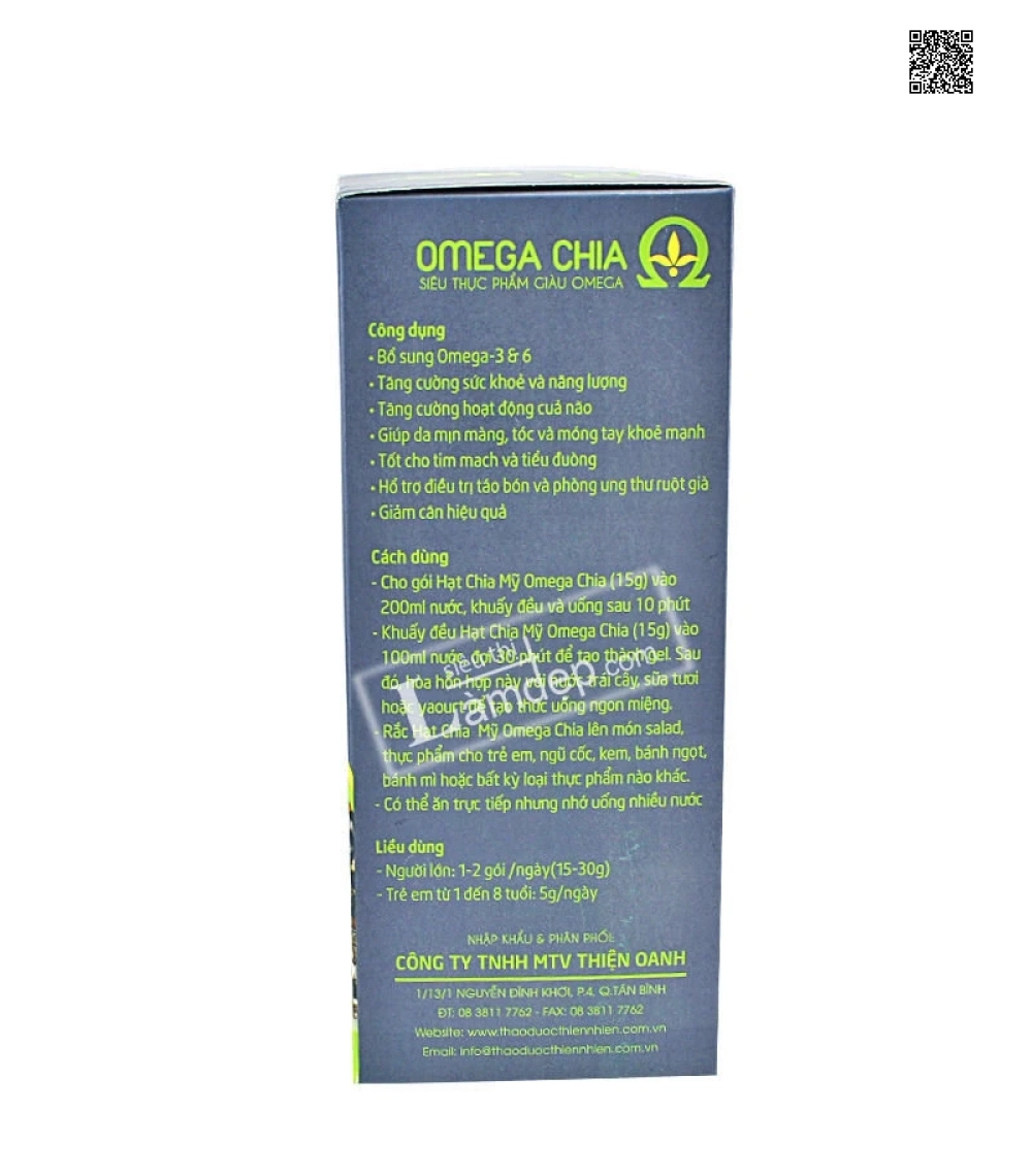 Hạt Chia Mỹ Omega Chia ( 33 gói x 15gr)