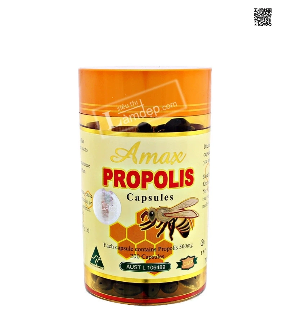 Viên Uống Sáp Ong Amax Propolis ( 500mg x 200 Viên) Viên Uống Sáp Ong Amax Propolis ( 500mg x 200 Viên)