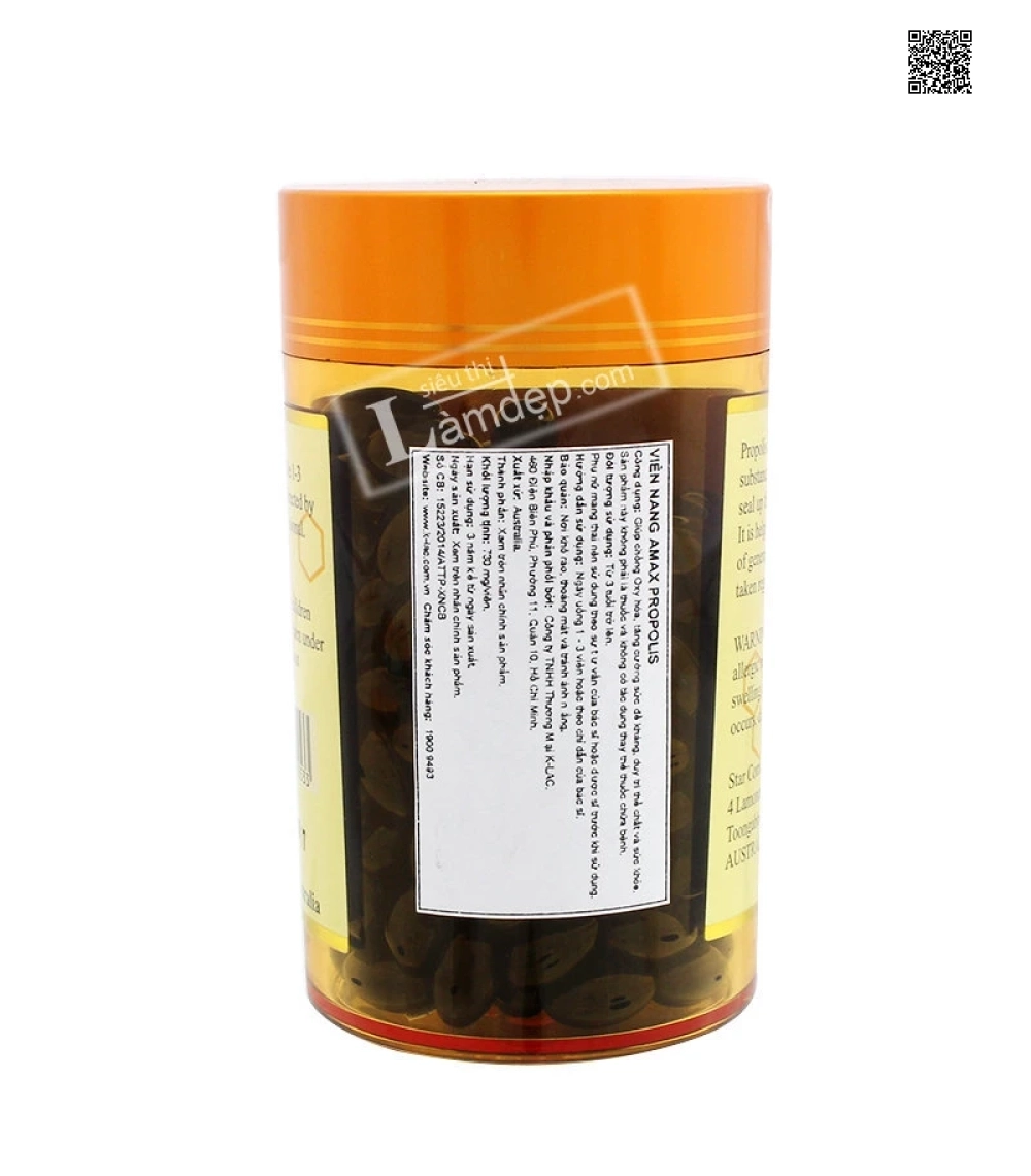 Viên Uống Sáp Ong Amax Propolis ( 500mg x 200 Viên) Viên Uống Sáp Ong Amax Propolis ( 500mg x 200 Viên)