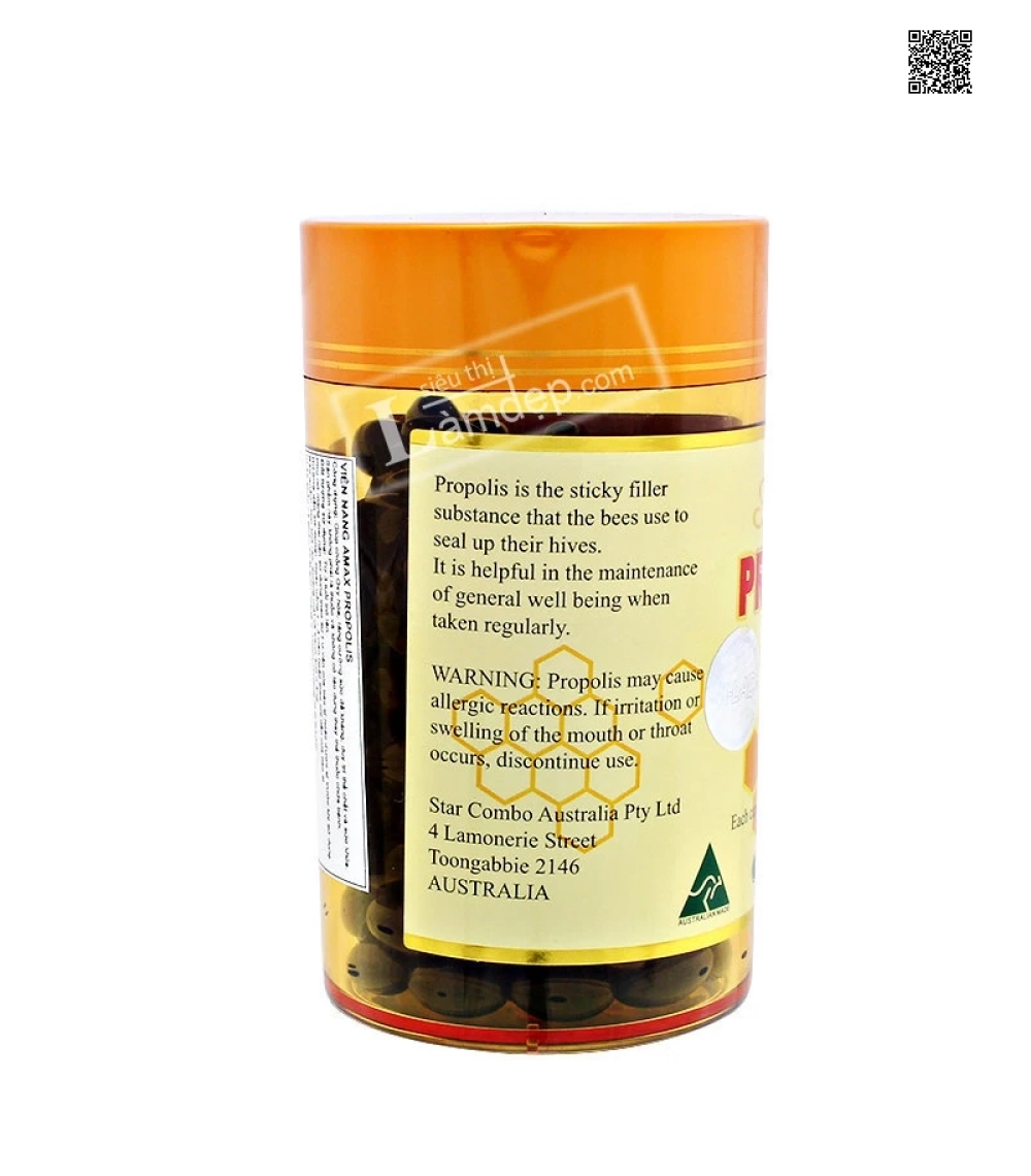 Viên Uống Sáp Ong Amax Propolis ( 500mg x 200 Viên) Viên Uống Sáp Ong Amax Propolis ( 500mg x 200 Viên)
