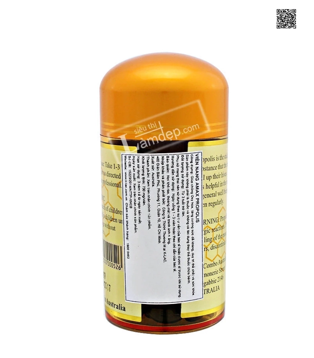 Viên Uống Sáp Ong Amax Propolis ( 500mg x 100 Viên) Viên Uống Sáp Ong Amax Propolis ( 500mg x 100 Viên)