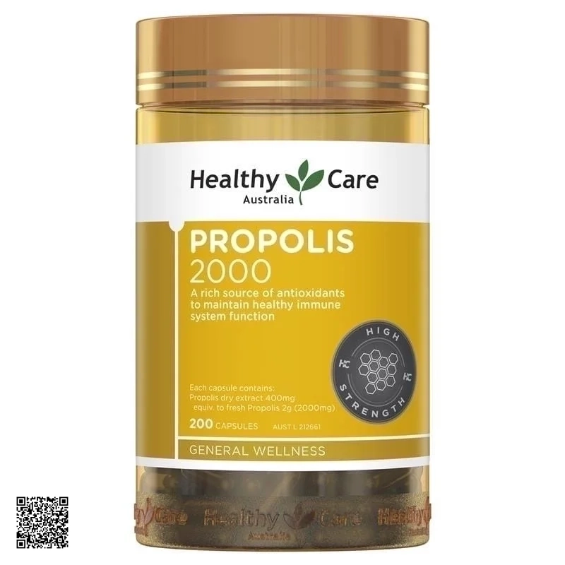Viên Uống Keo Ong Healthy Care Propolis (2000mg x 200 viên)