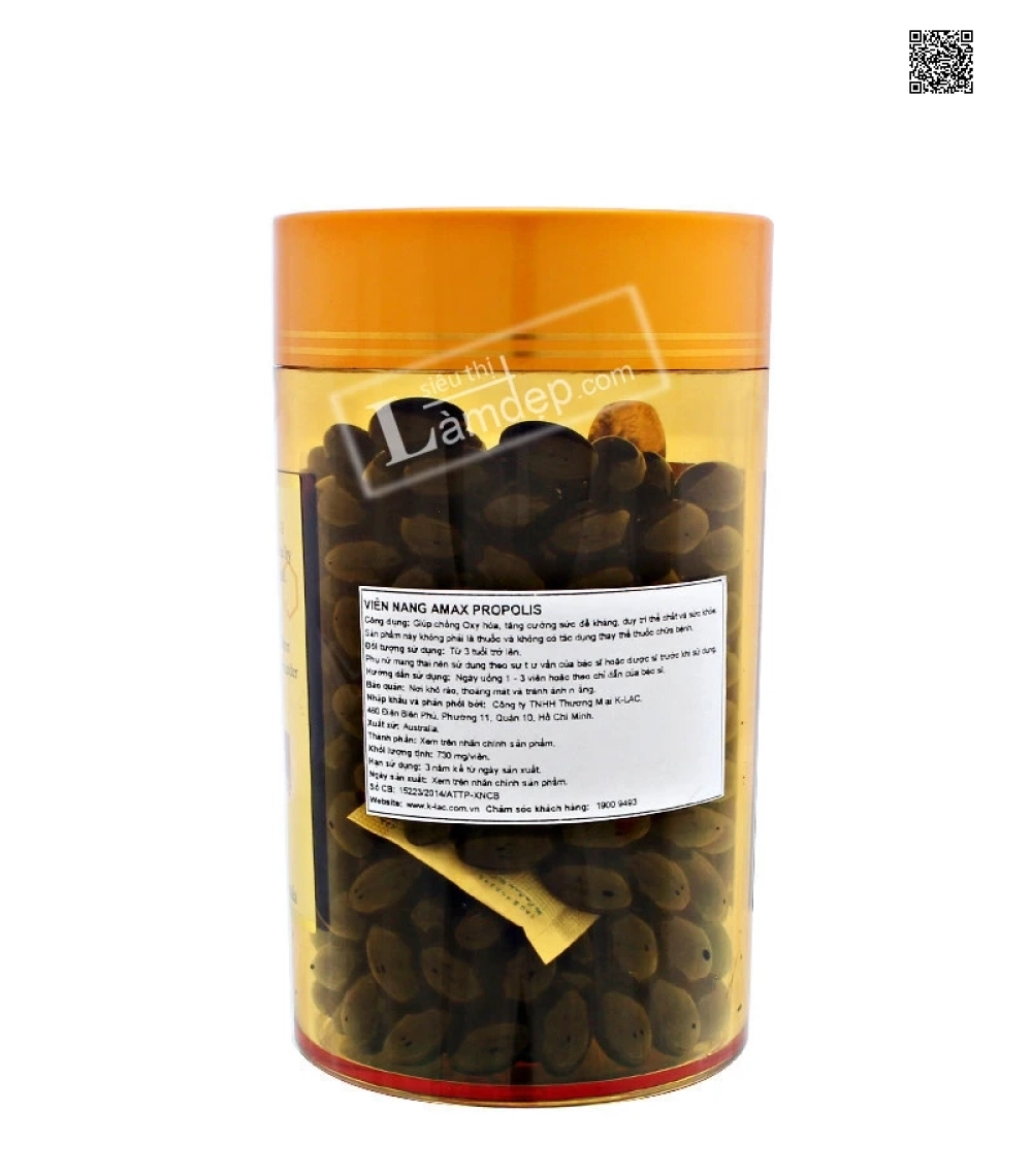 Viên Uống Sáp Ong Amax Propolis ( 500mg x 365 Viên) 