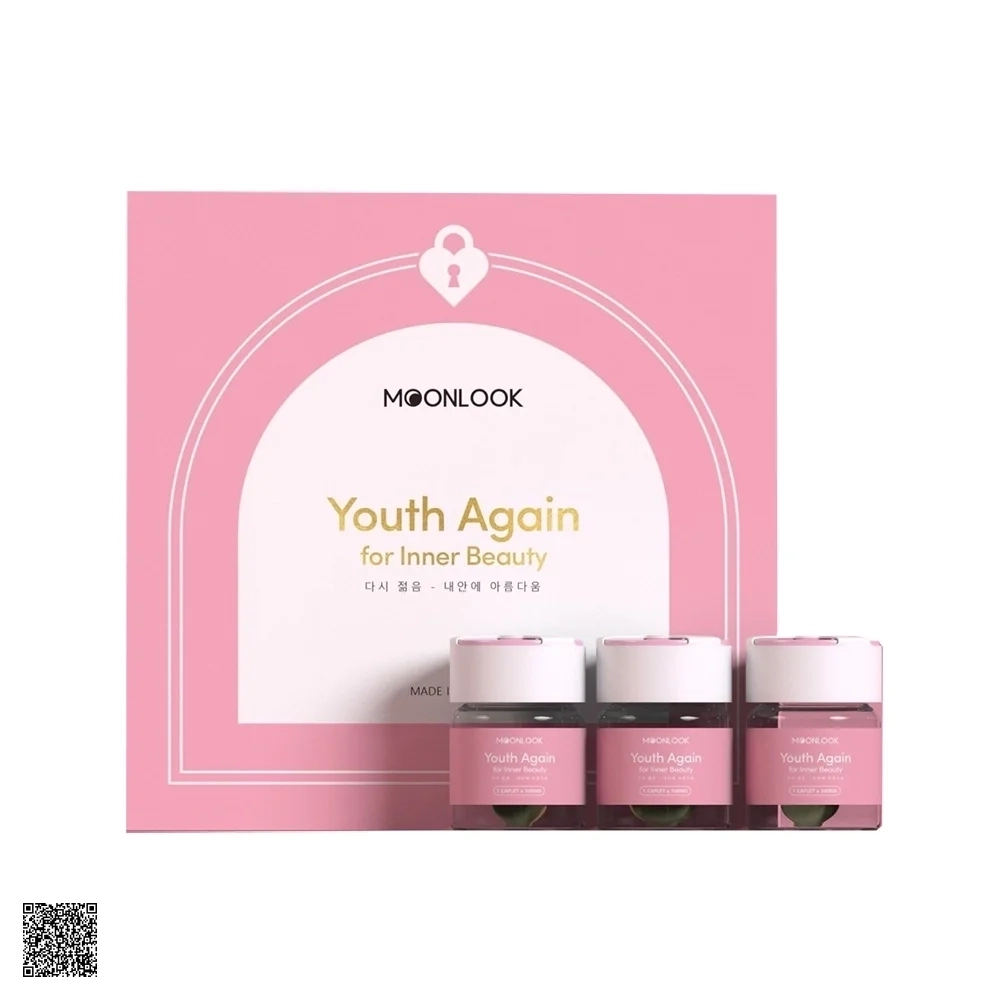 MoonLook Youth Again For Inner Beauty Viên Đặt Phụ Khoa Ngọc Tình Yêu Se Khít, Dưỡng Hồng Vùng Kín