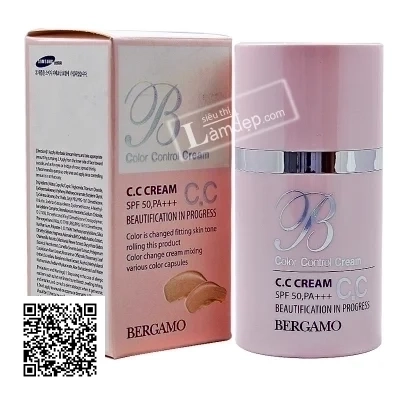 Kem Đa Tác Dụng, Kiểm Soát Màu Da CC Cream Bergamo SPF 50+