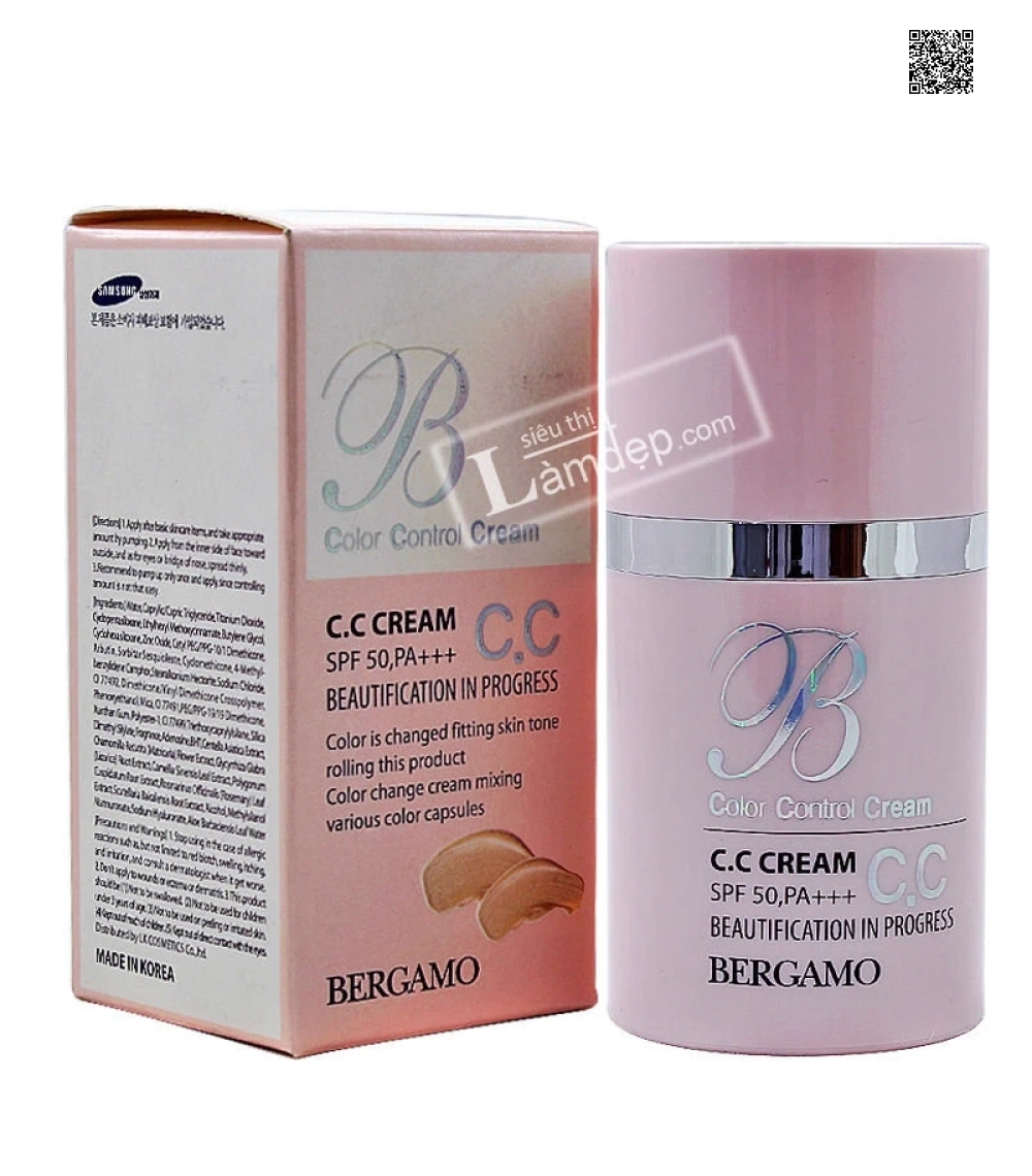 Kem Đa Tác Dụng, Kiểm Soát Màu Da CC Cream Bergamo SPF 50+