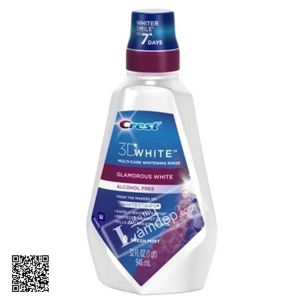 Nước Súc Miệng Làm Trắng Răng Crest 3D White