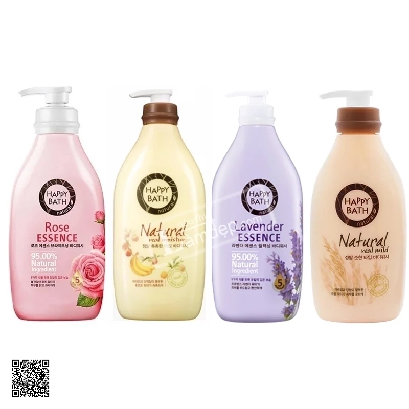Sữa Tắm Happy Bath Natural Real Mild Hàn Quốc 800ml