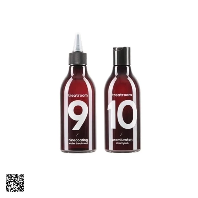 Bộ Dầu Gội Và Dầu Xả Phục Hồi Tóc Hư Tổn Treatroom Nine Coating Water - Premium Ten Shampoo