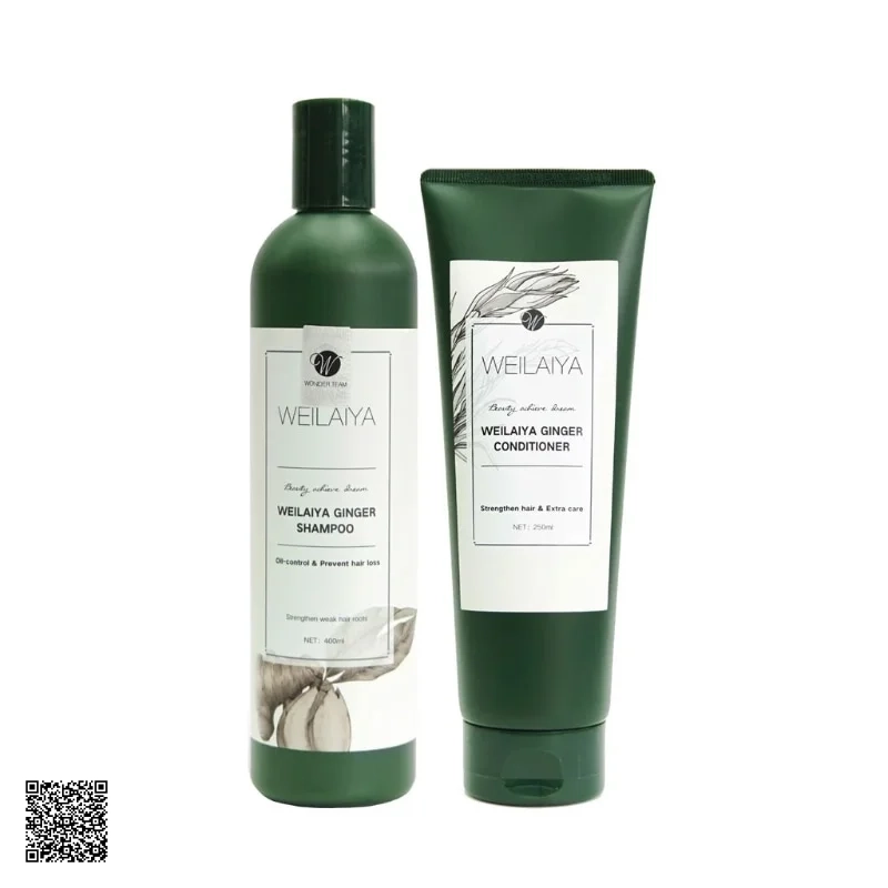 Weilaiya Ginger Conditioner + Shampoo - Bộ Dầu Gội Xả Dành Cho Tóc Dầu, Bết Dính Chiết Xuất Gừng