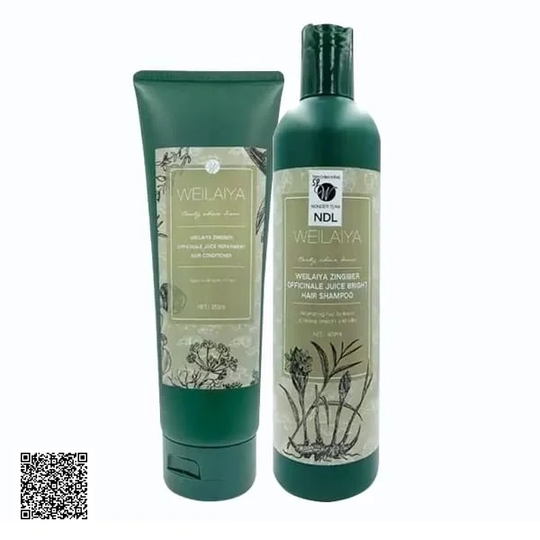 Weilaiya Hair Strength Conditioner + Shampoo - Bộ Dầu Gội Xả Dành Cho Tóc Khô Và Tóc Thường Chiết Xuất Gừng Thuốc Bắc