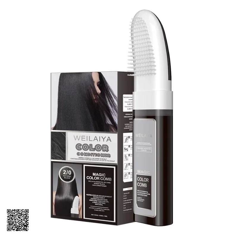 Weilaiya Magic Color Comb - Dầu Gội Phủ Bạc Dưỡng Tóc (Màu Đen Tự Nhiên)