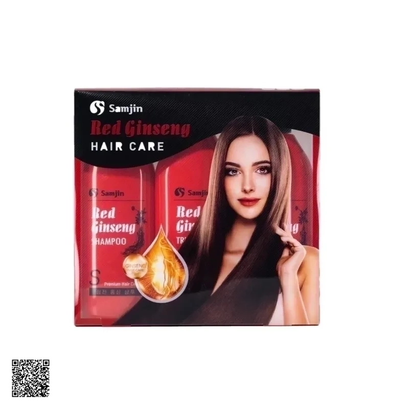 Samjin Red Ginseng Hair Care - Bộ Dầu Gội Xả Tinh Chất Hồng Sâm Hàn Quốc