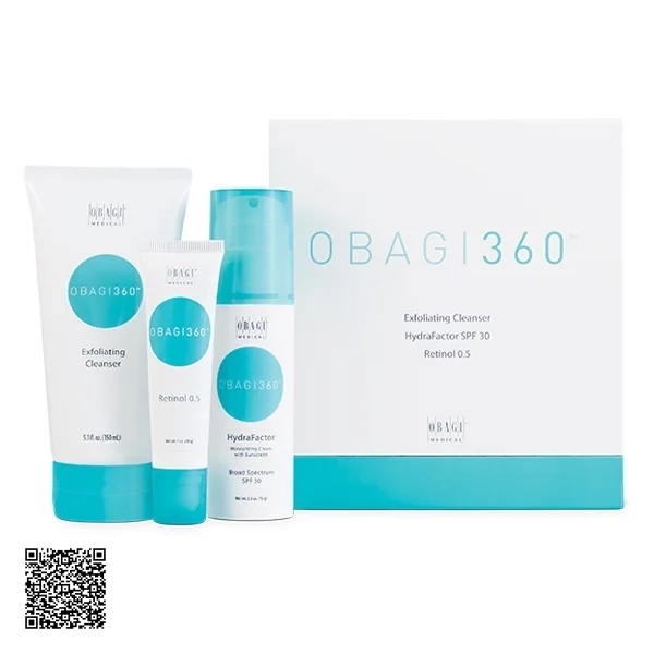 Bộ Sản Phẩm Dưỡng Da Chống Lão Hóa Obagi 360 Exfoliating Cleanser Hydrafactor SPF 30