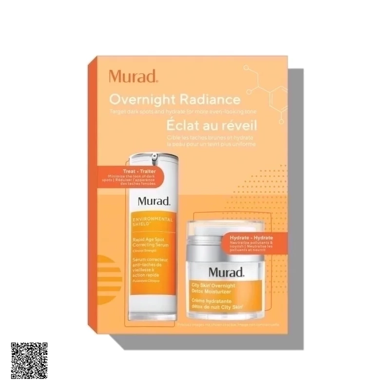 Combo Trị Nám Murad Rapid Age Spot Correcting Serum Và Giải Độc Da Ban Đêm Murad City Skin Overnight Detox Moisturizer Full Size