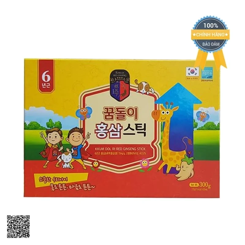 Nước Hồng Sâm Baby Tăng Chiều Cao Samsung Kkum Dol Ri Red Ginseng Stick (30 Gói x 10g)