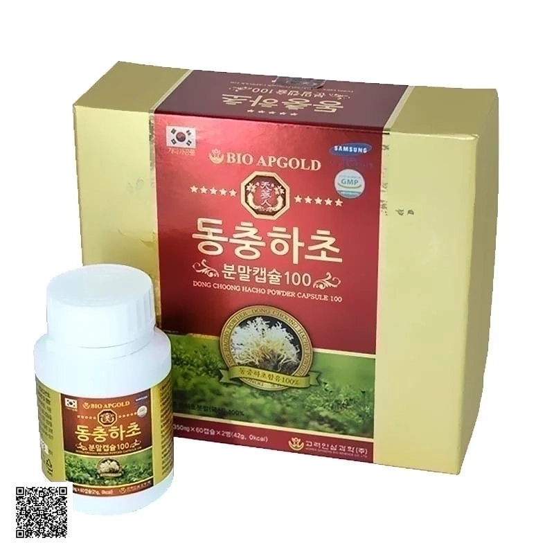 Viên Đông Trùng Hạ Thảo Bio Apgold Dong Chung Hacho Powder Capsule (60 viên x 2 lọ)